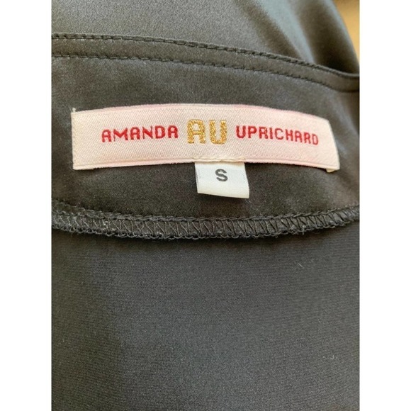 Amanda Uprichard 100% Silk Black V-Neck Dress - Picture 6 of 10